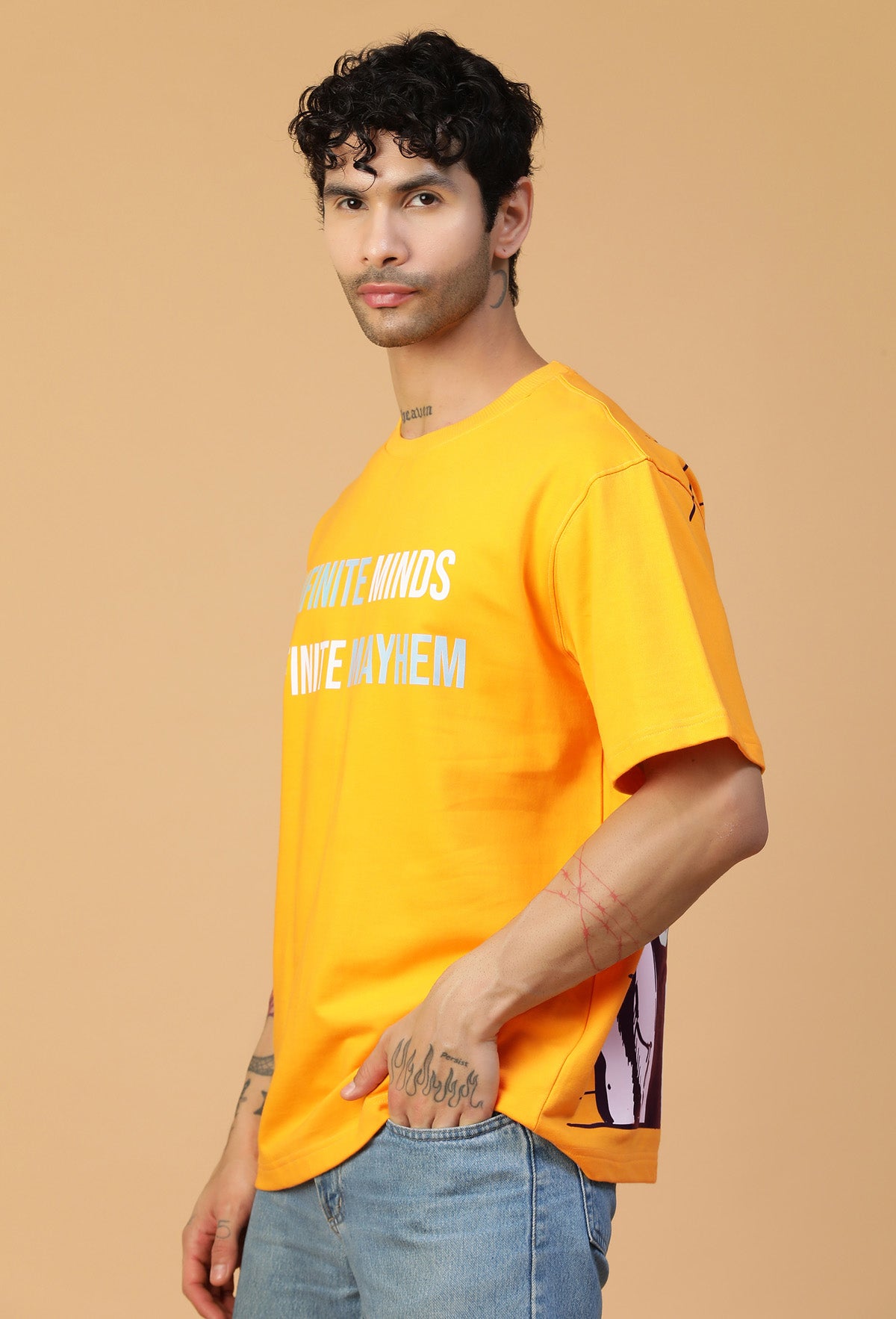 Premium Rick and Morty Pure Cotton Oversized T-shirt Mustard