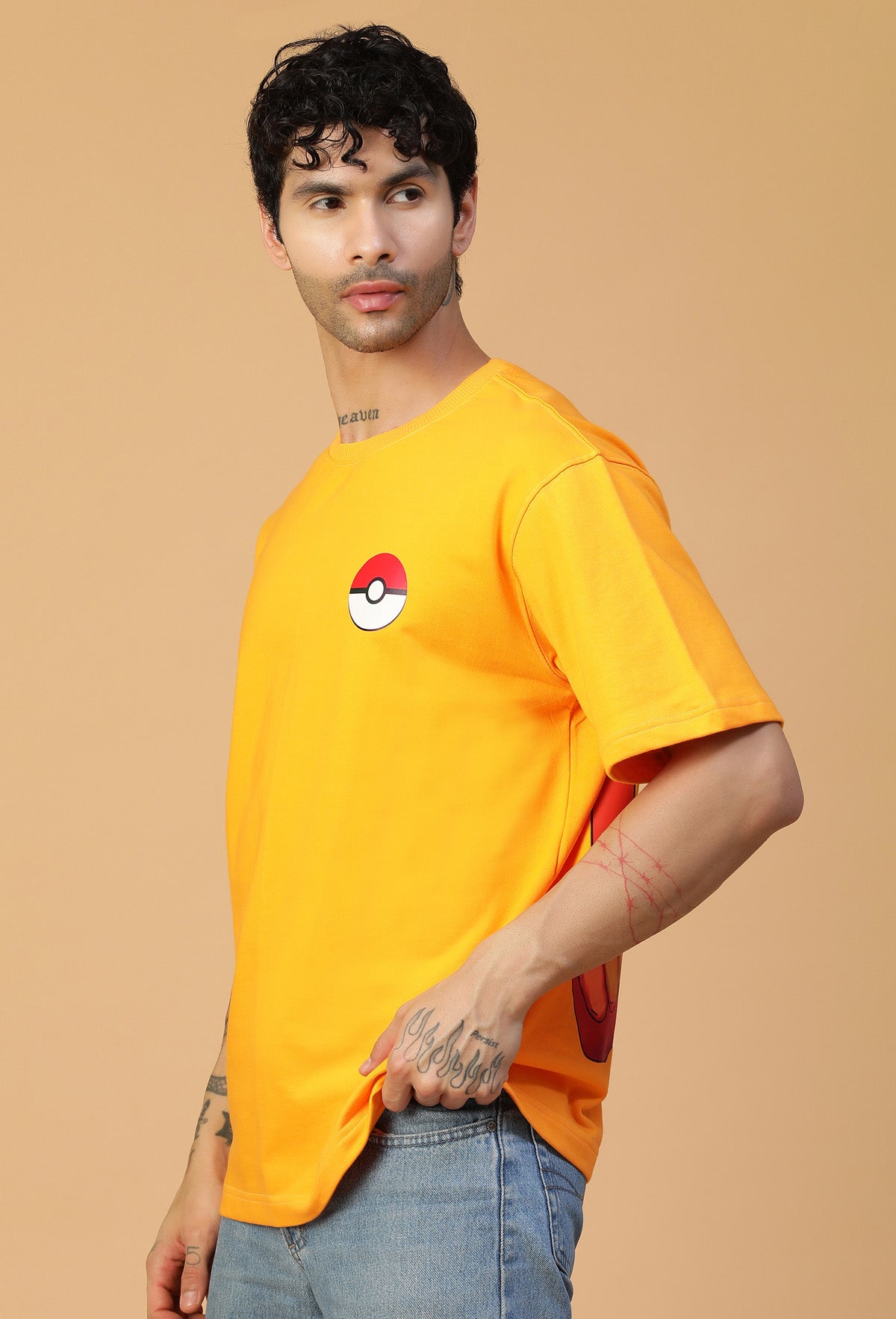 Pokémon Premium Pure Cotton Oversized T-shirt mustered yellow