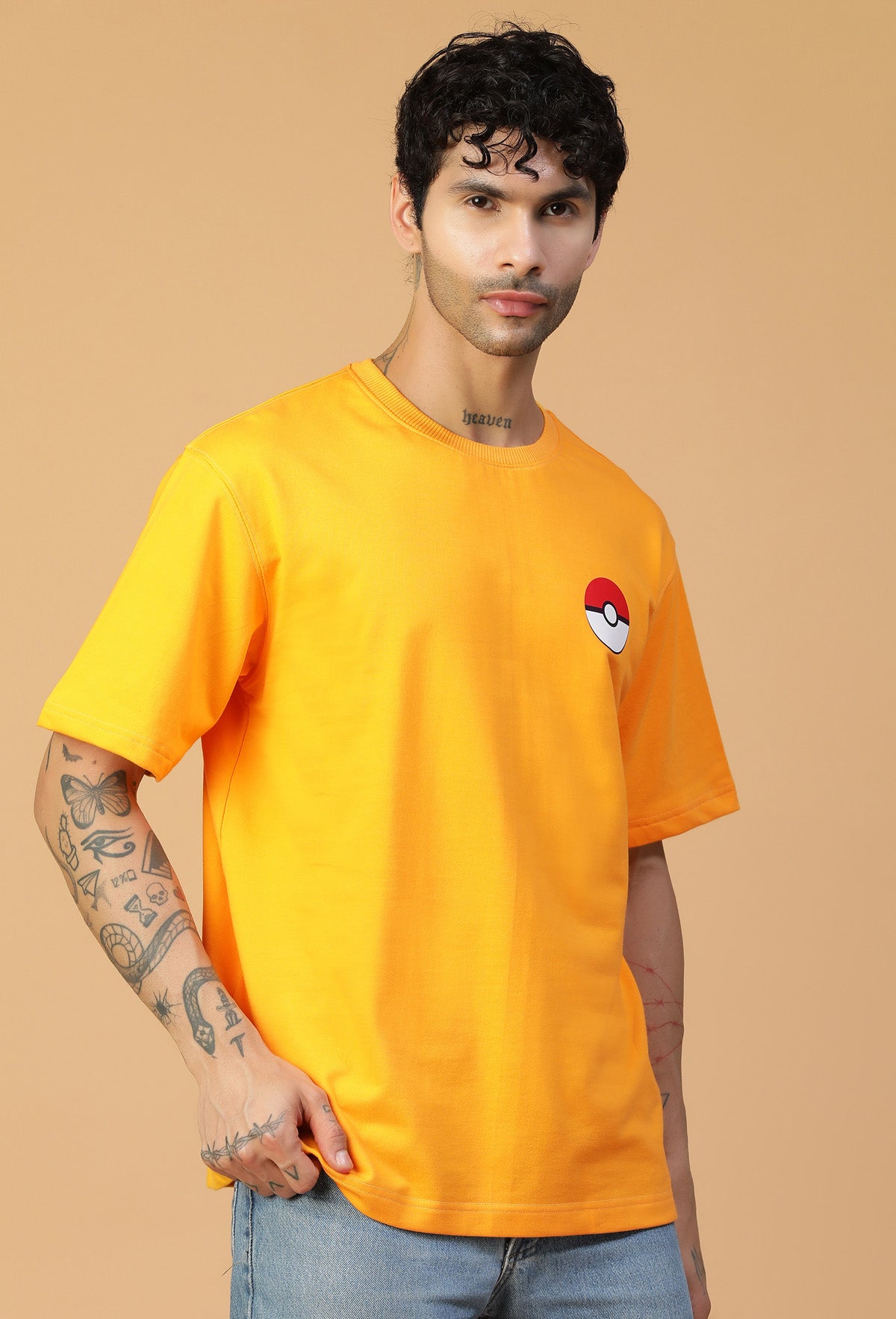 Pokémon Premium Pure Cotton Oversized T-shirt mustered yellow