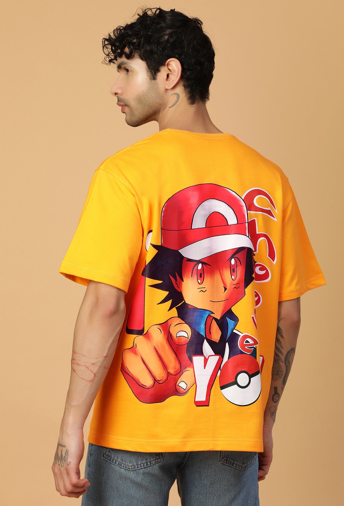 Pokémon Premium Pure Cotton Oversized T-shirt mustered yellow