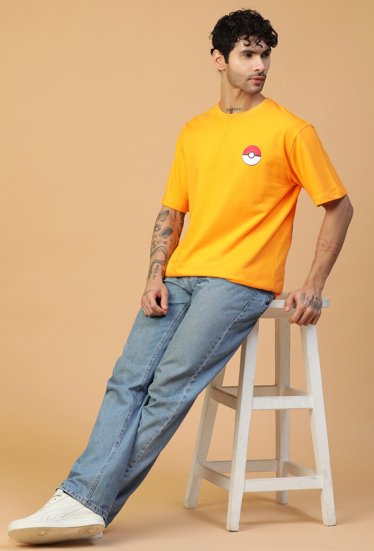 Pokémon Premium Pure Cotton Oversized T-shirt mustered yellow