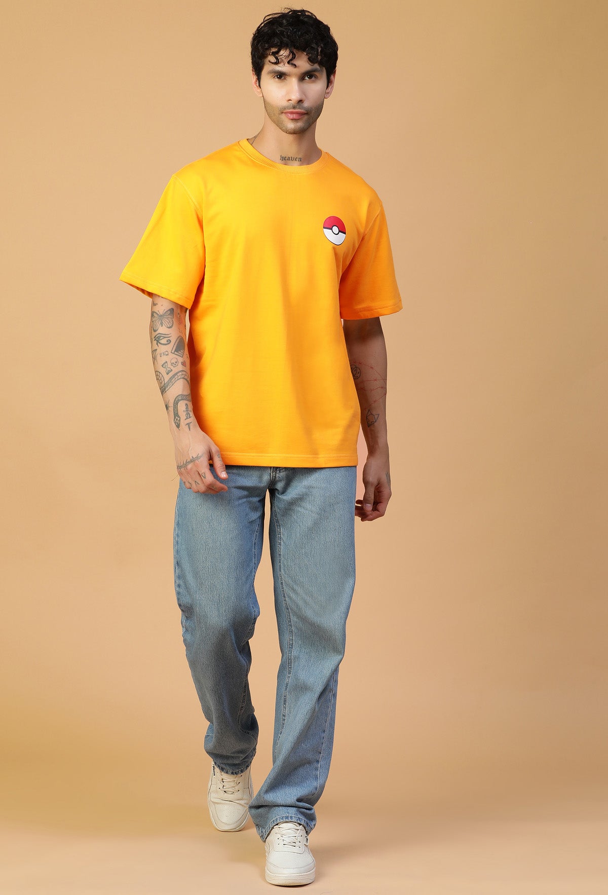 Pokémon Premium Pure Cotton Oversized T-shirt mustered yellow