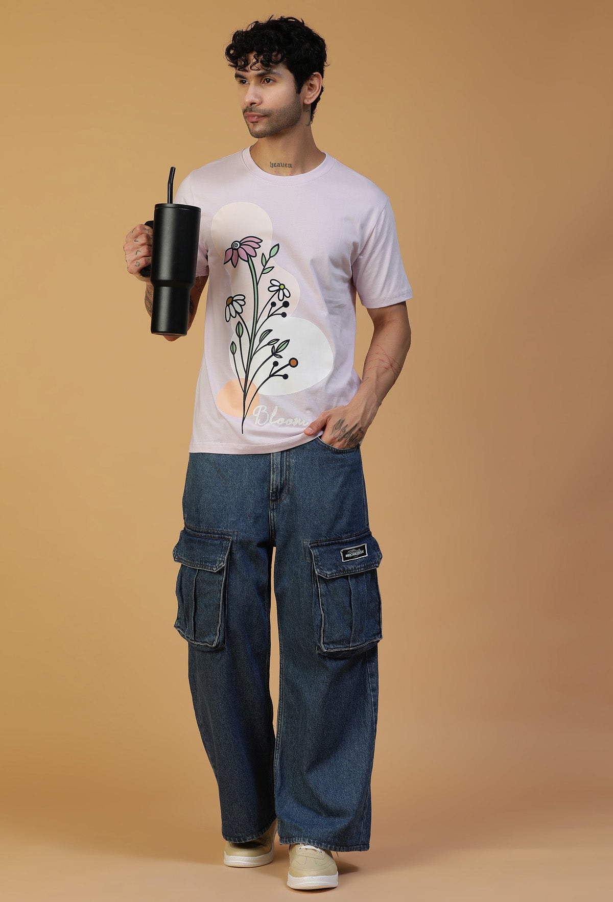 Regular Fit Unique Floral Lavender T-Shirt