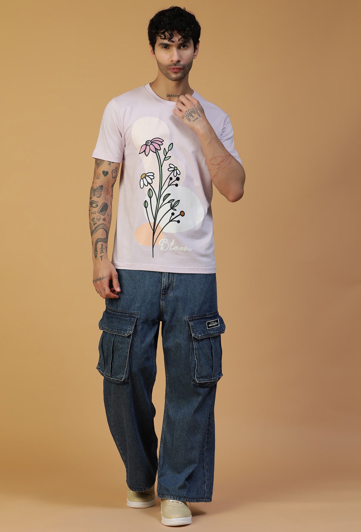 Regular Fit Unique Floral Lavender T-Shirt