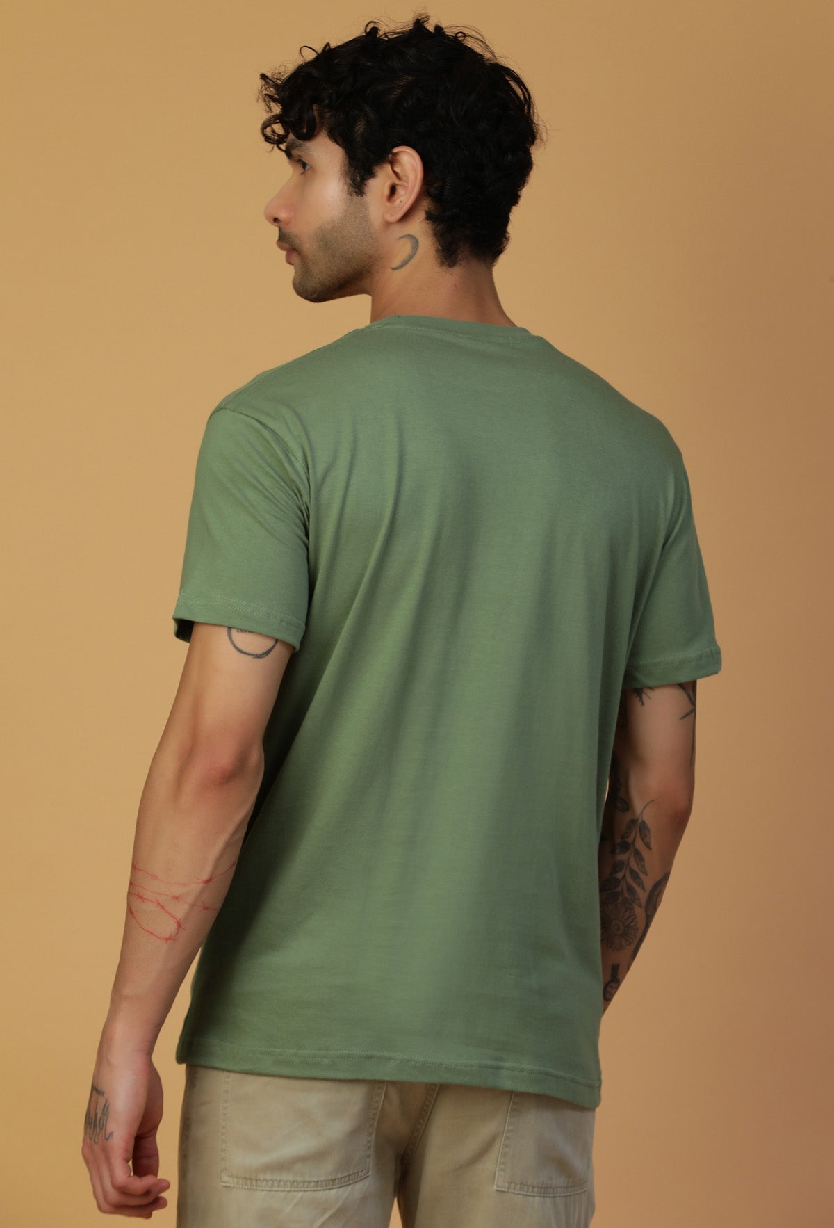 Regular Fit Classic Delhi Graphic Printed T-Shirt Olive