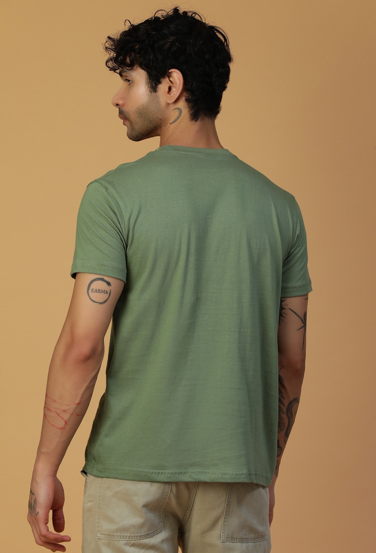 One Piece Anime Symbol Design Olive Regular Fit T-Shirt
