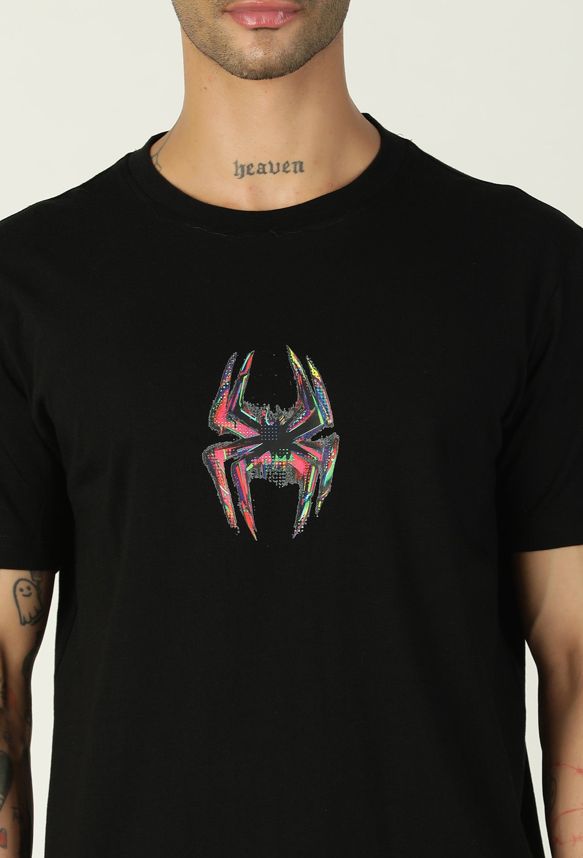 Spider Symbol Regular Fit Printed T-Shirt Black