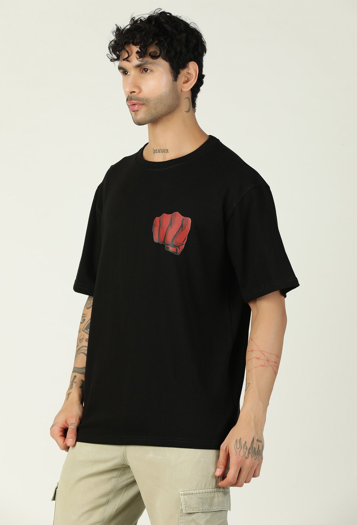 One Punch Man Pure Cotton Oversized T-shirt Black
