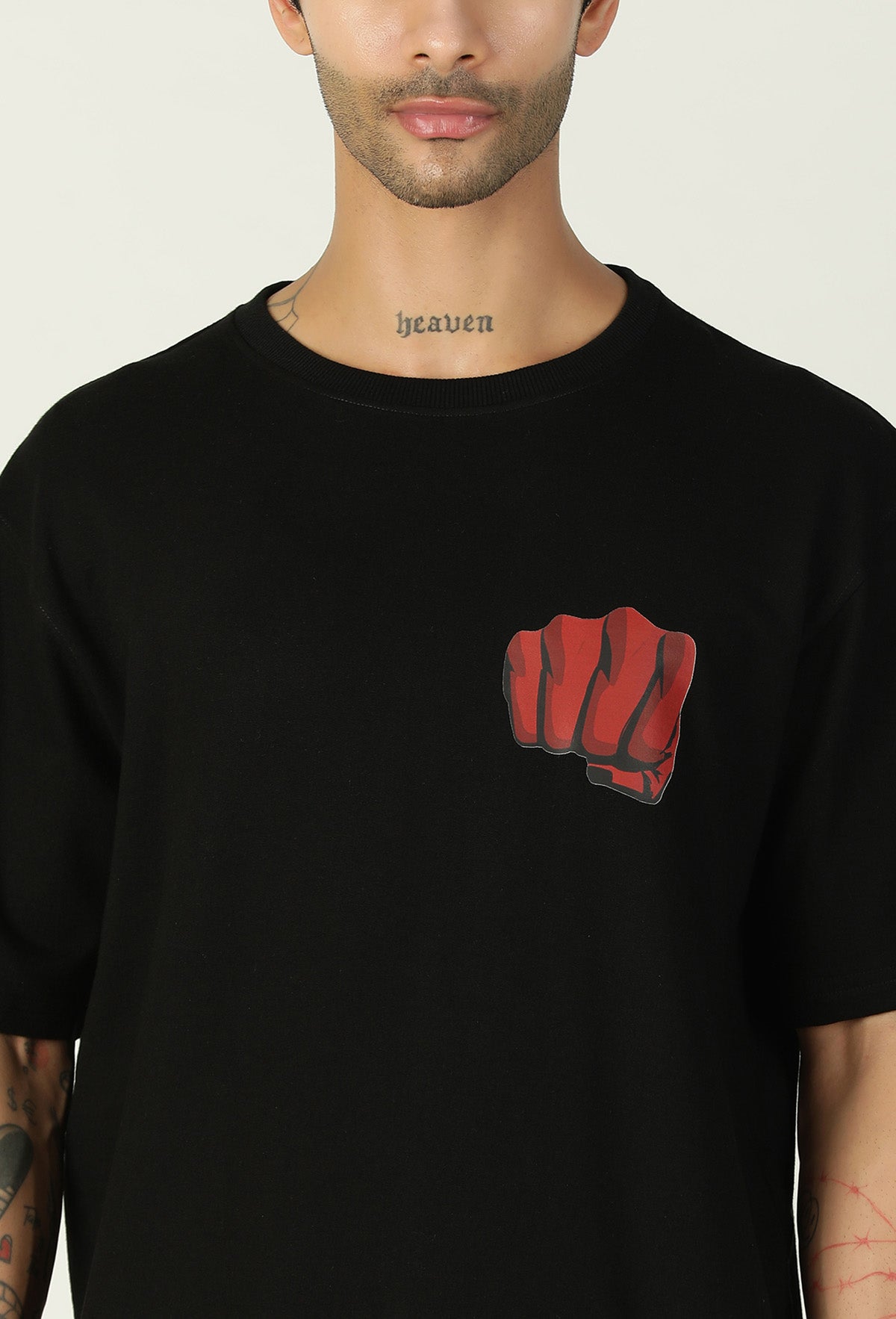 One Punch Man Pure Cotton Oversized T-shirt Black