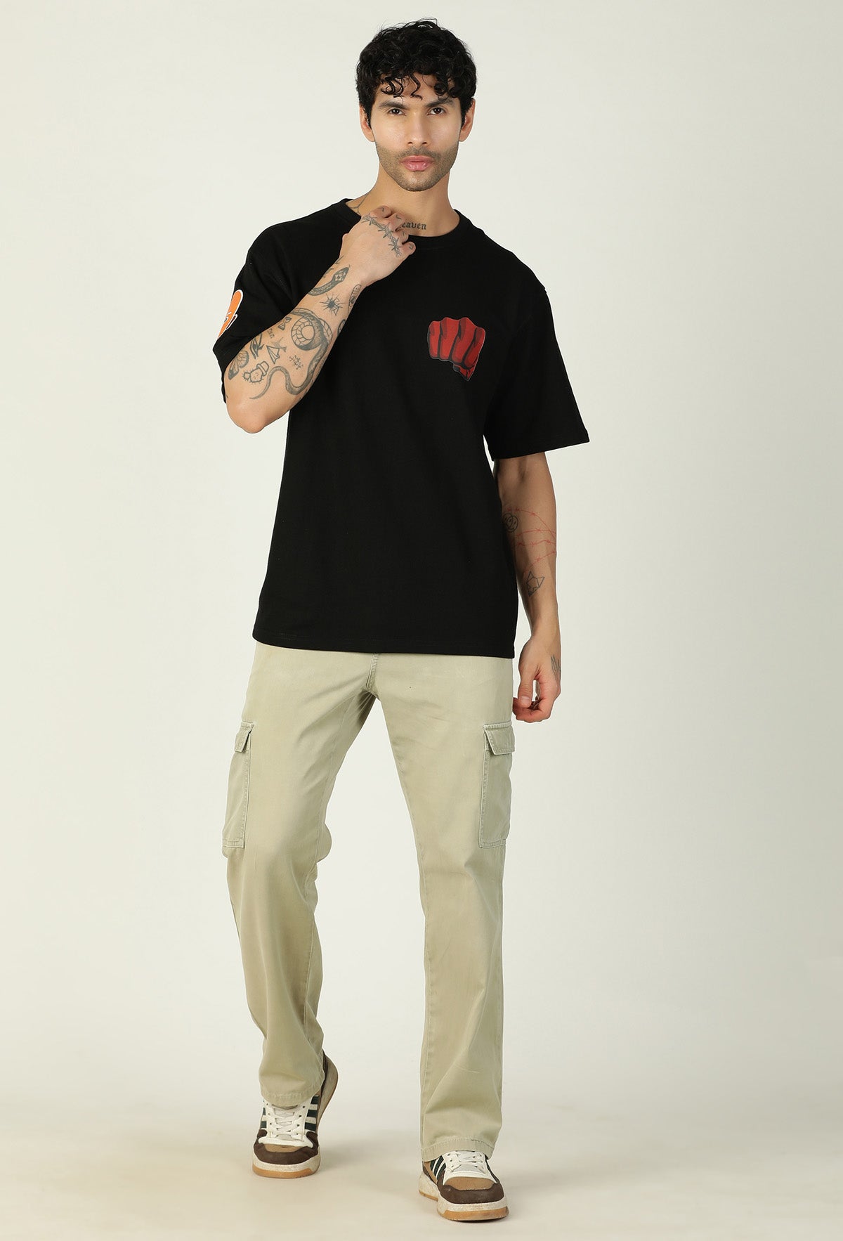 One Punch Man Pure Cotton Oversized T-shirt Black