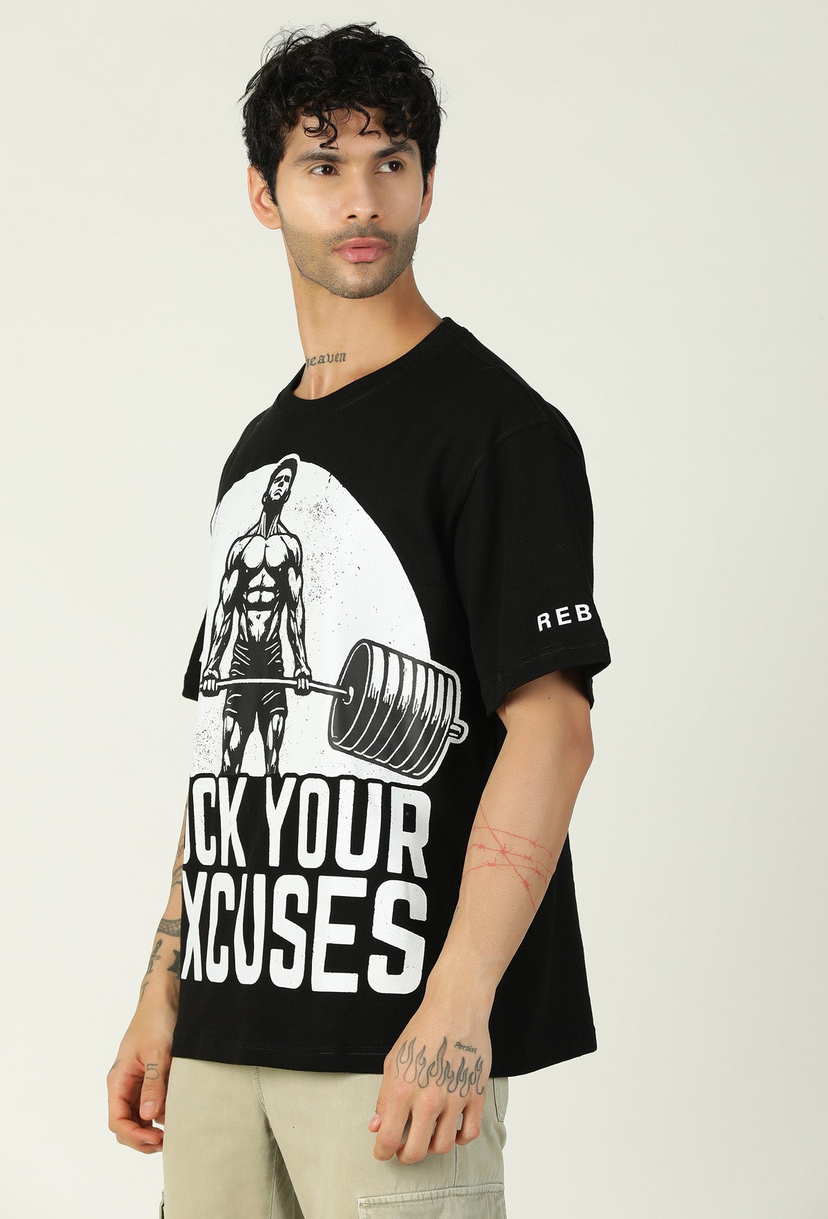 MAD Printed Premium Pure Cotton Oversized Black T-shirt