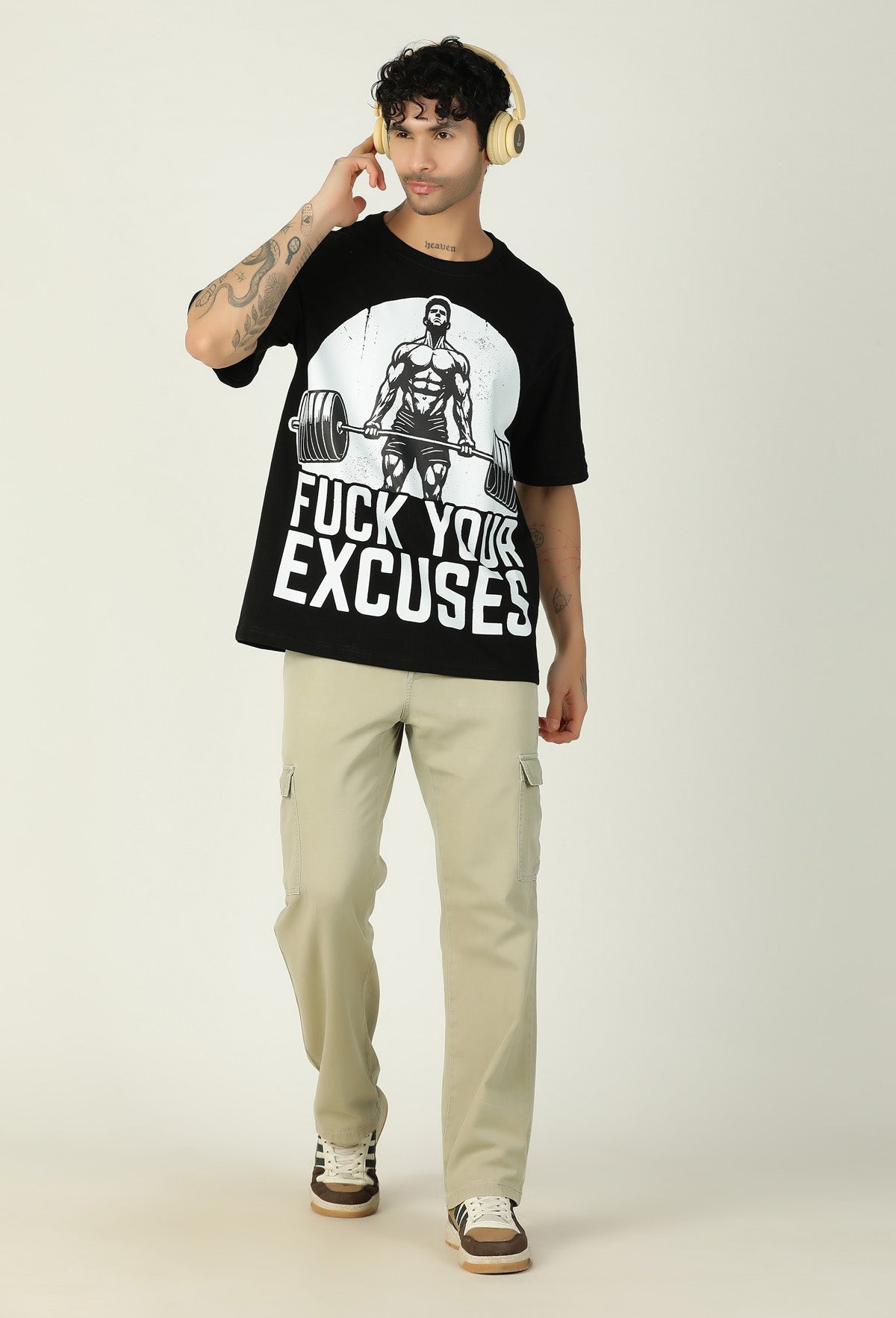 MAD Printed Premium Pure Cotton Oversized Black T-shirt