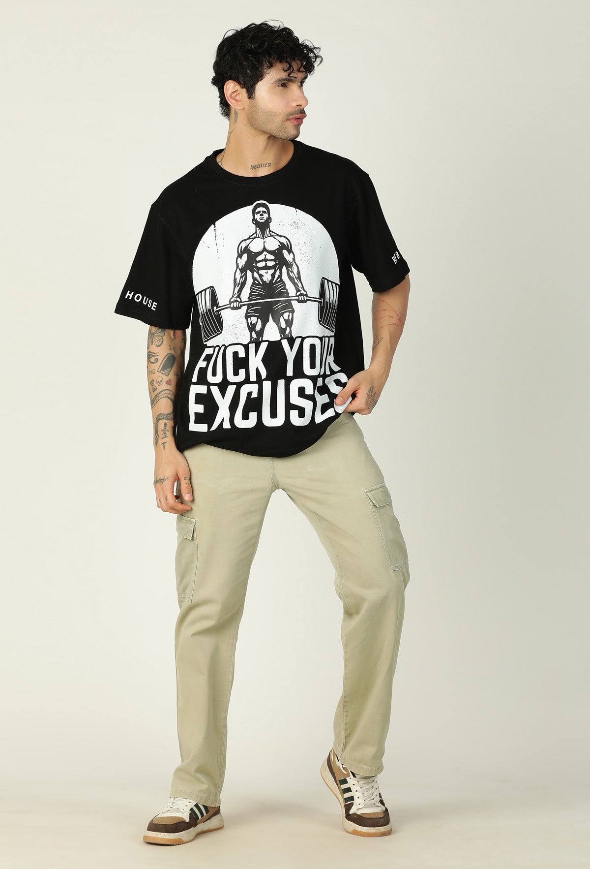 MAD Printed Premium Pure Cotton Oversized Black T-shirt
