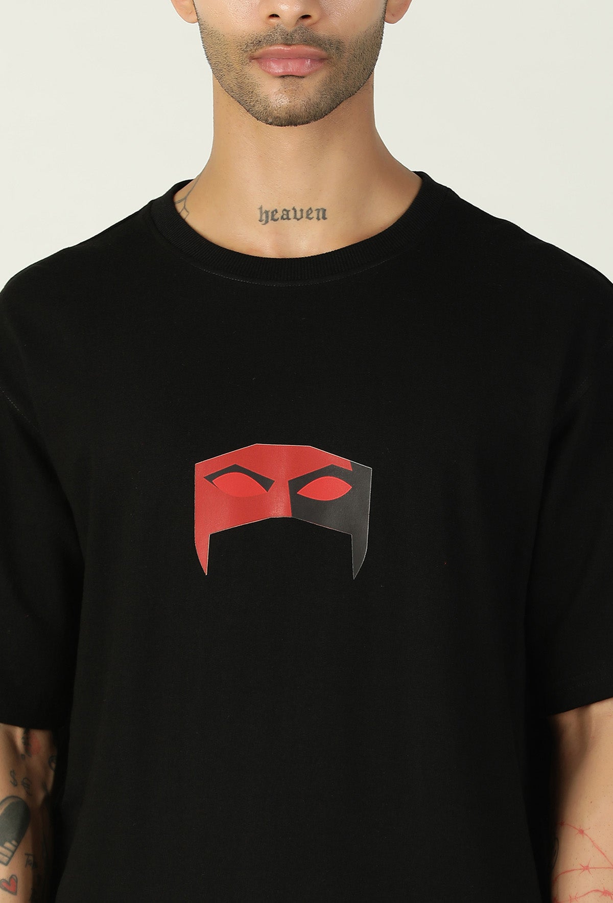 Daredevil Premium Printed Pure Cotton Drop-Shoulder Sleeves Black Oversized T-shirt