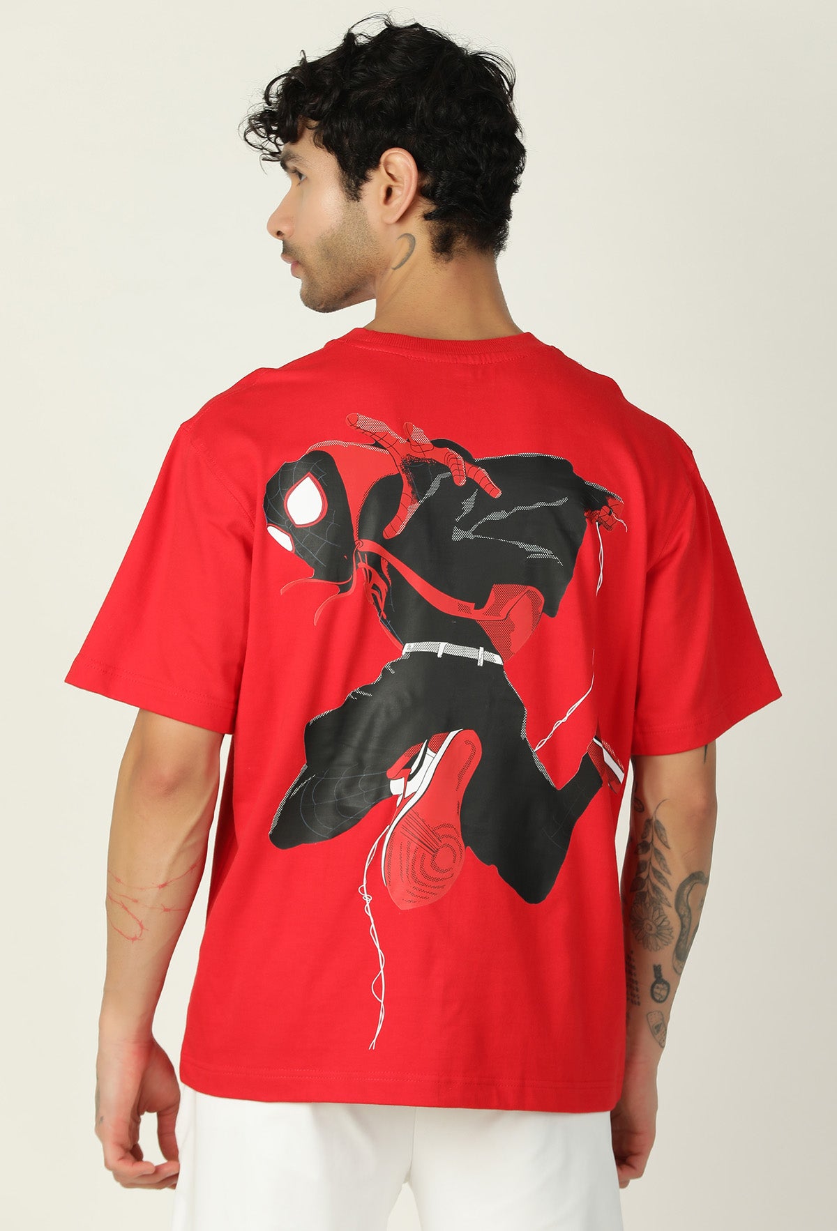 Premium Spider Printed Pure Cotton Oversized Red T-shirt
