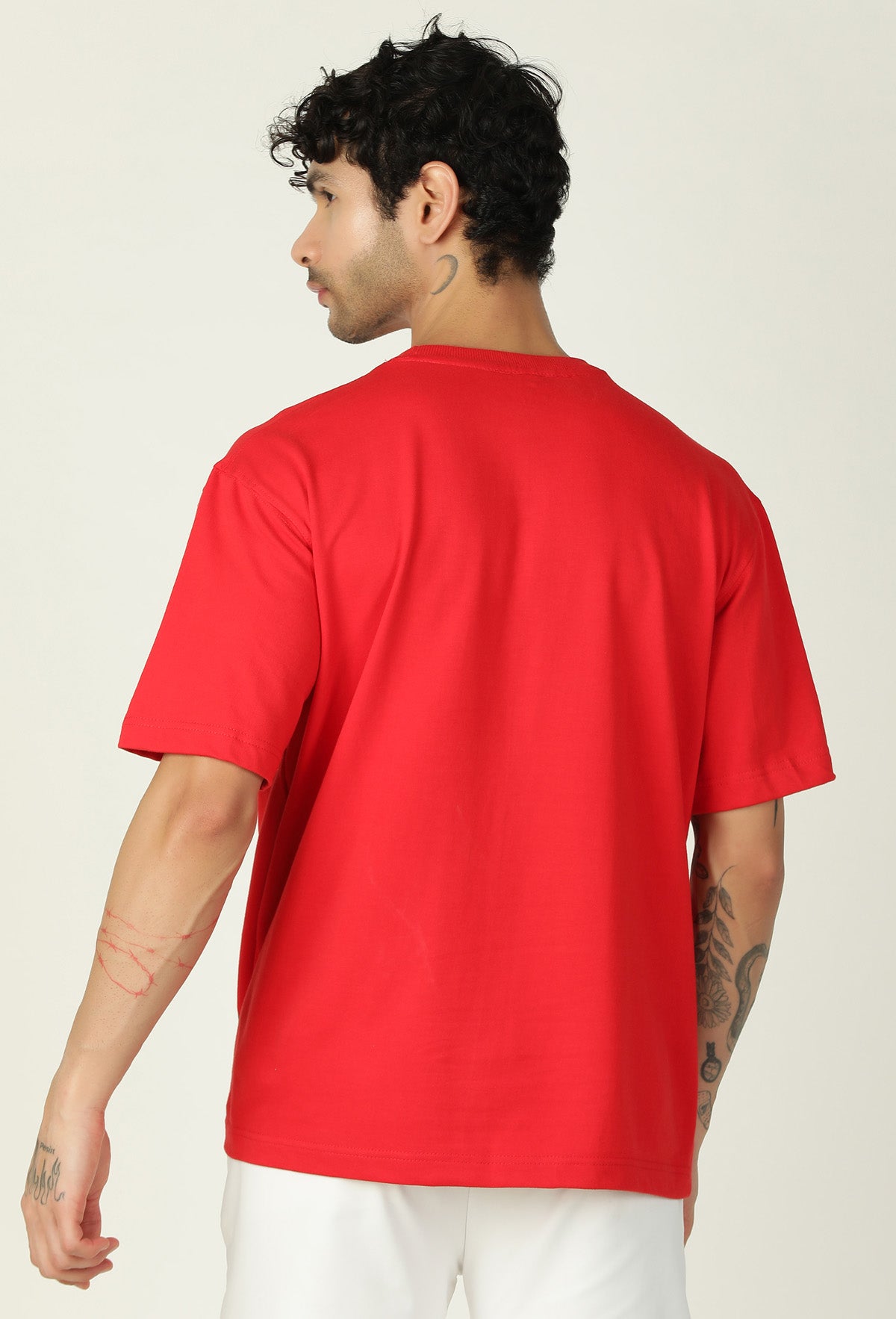 Deadpool Pure Cotton Printed Drop-Shoulder Sleeves Oversized T-shirt Red