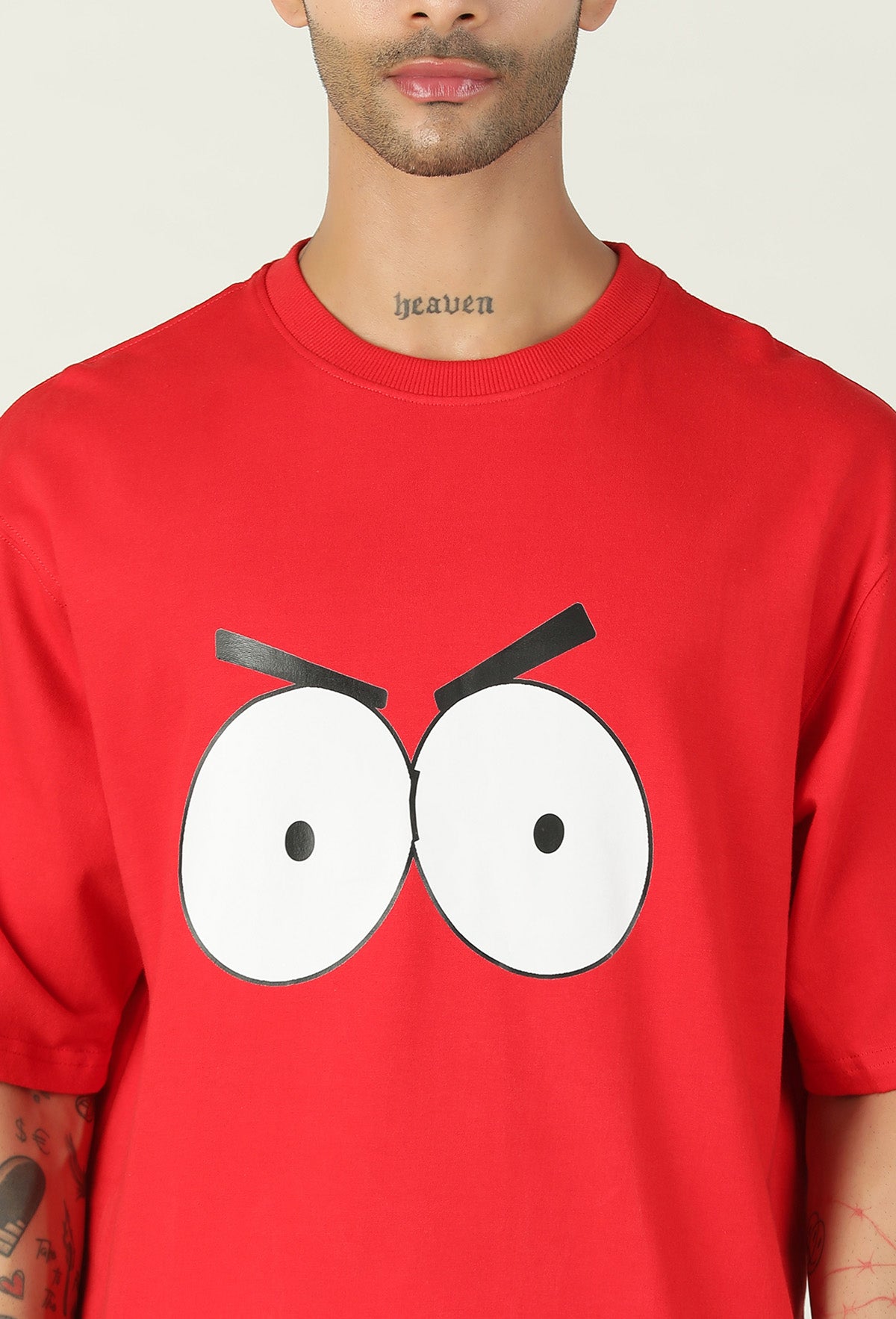 Pure Cotton Eric From South Park Printed Drop-Shoulder Sleeves Oversized Red Color T-shirt