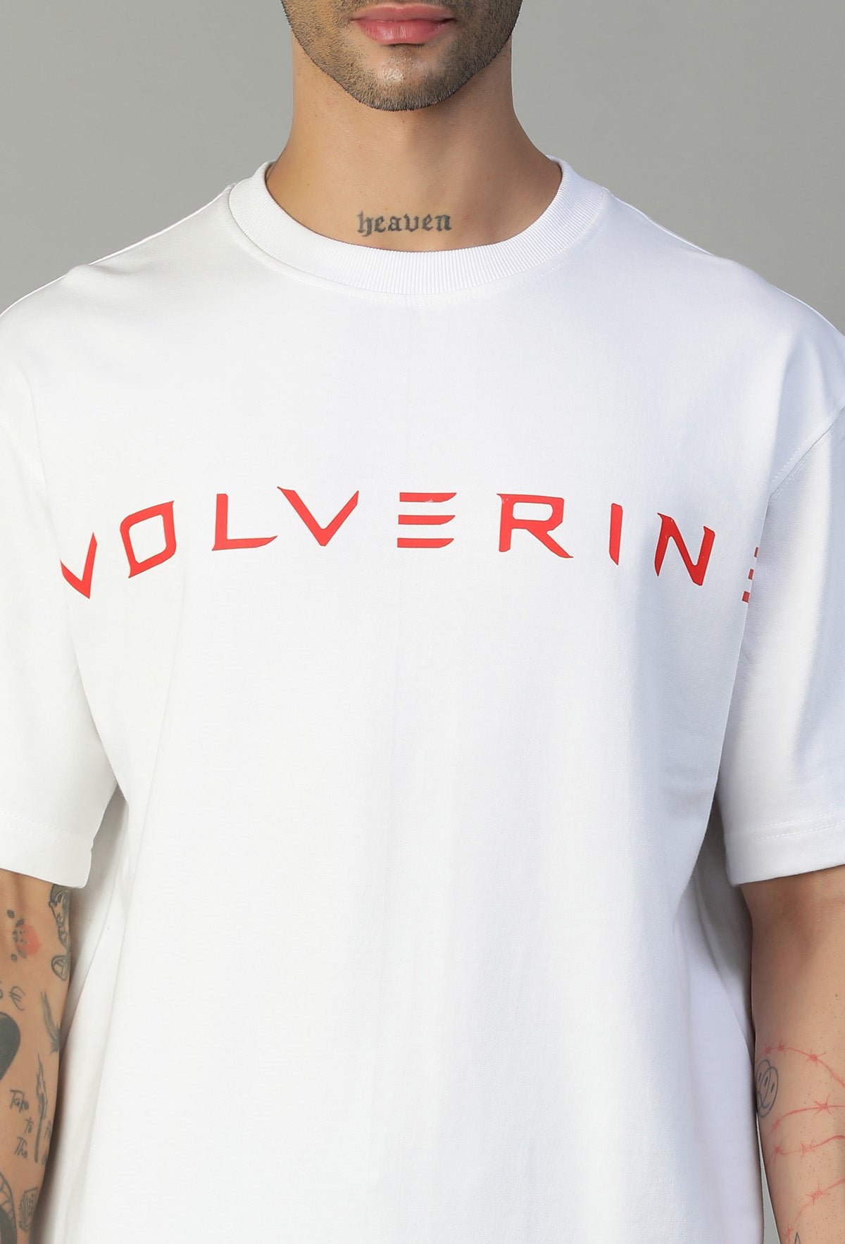 Wolverine Printed Pure Cotton Oversized T-shirt White