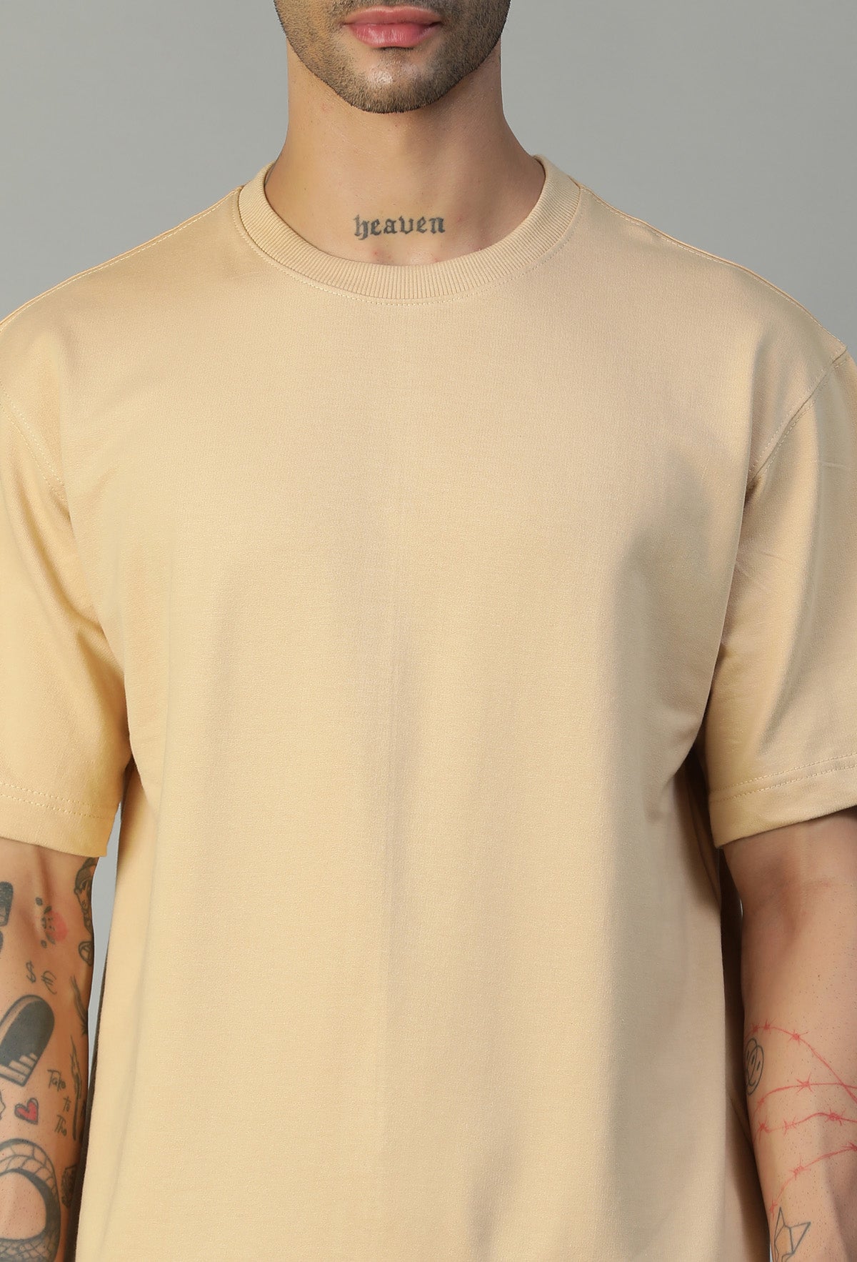 Loki Printed Pure Cotton Oversized T-shirt Beige