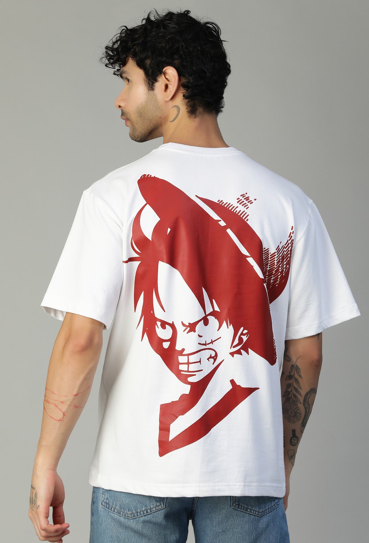 Printed Premium One piece Pure Cotton Oversized White T-shirt