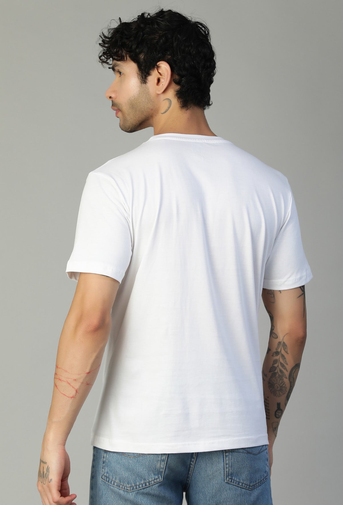 Laughing Dog Design Printed Regular Fit T-Shirt White