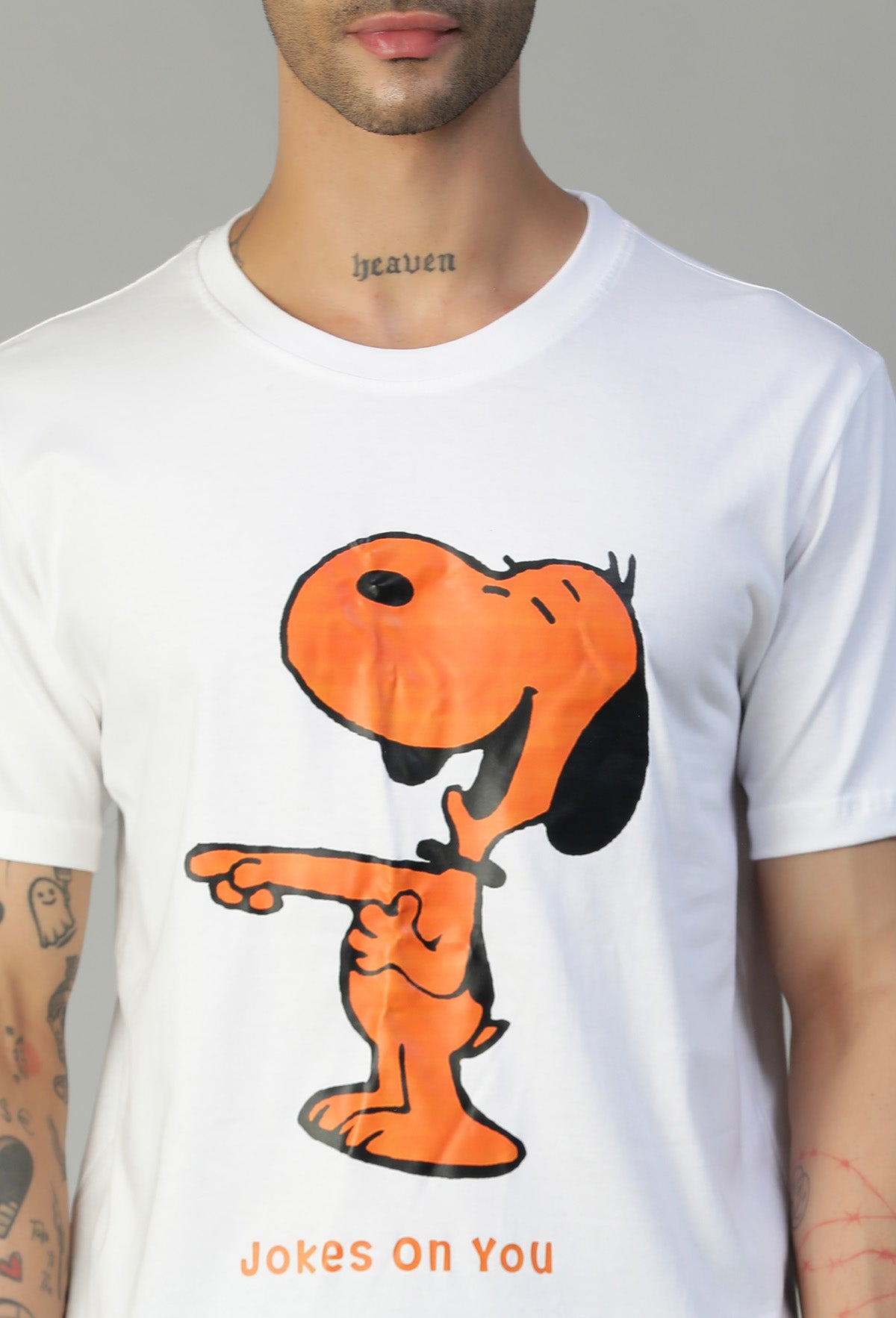 Laughing Dog Design Printed Regular Fit T-Shirt White