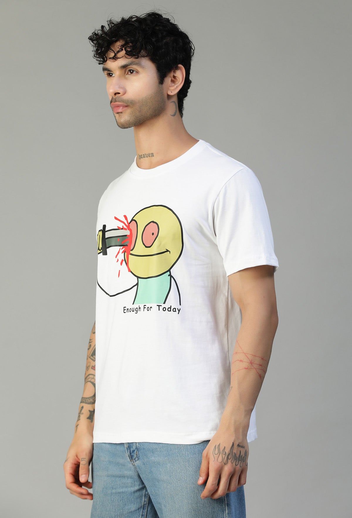 Funky Troll Face Design Regular Fit White T-Shirt