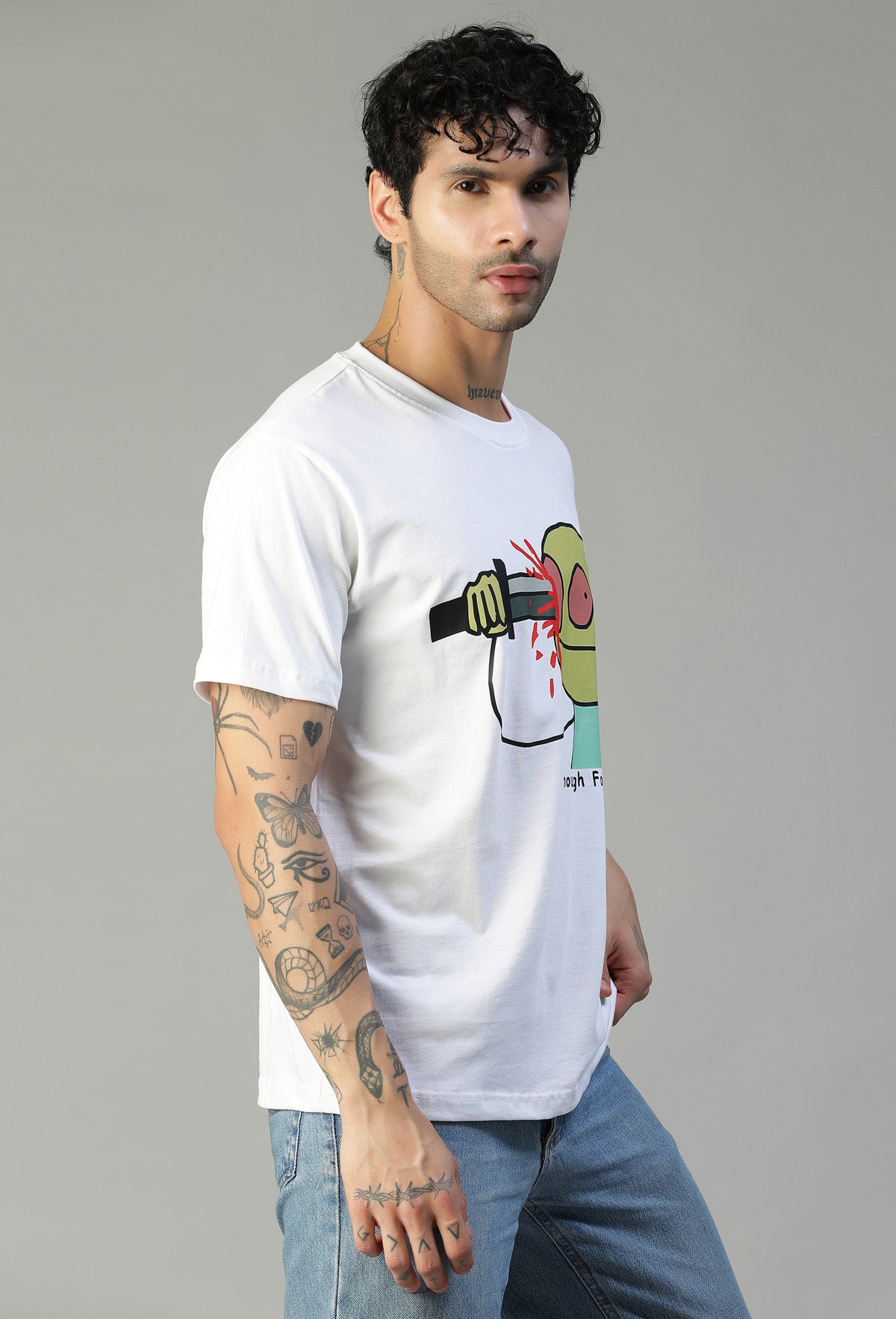 Funky Troll Face Design Regular Fit White T-Shirt