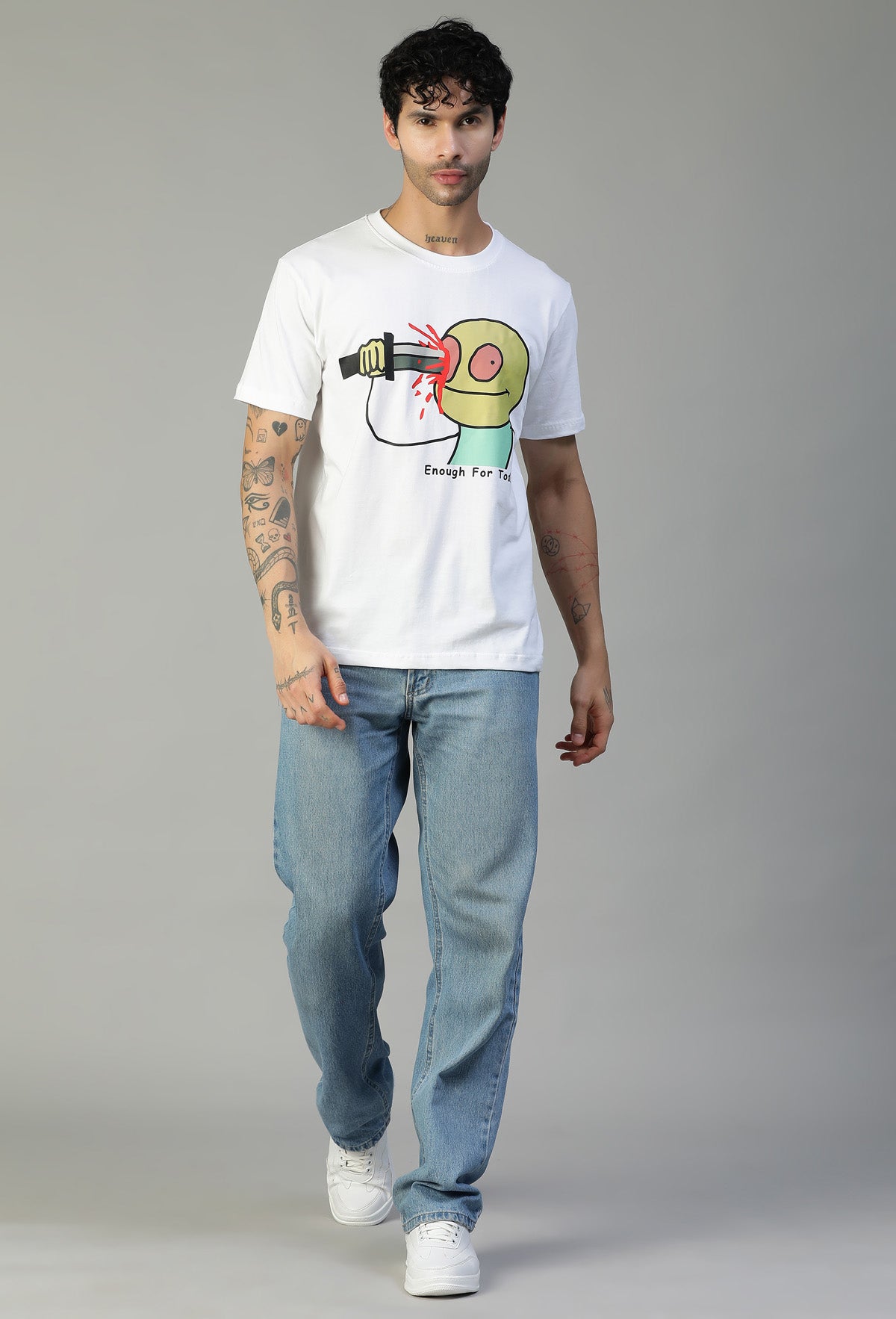 Funky Troll Face Design Regular Fit White T-Shirt