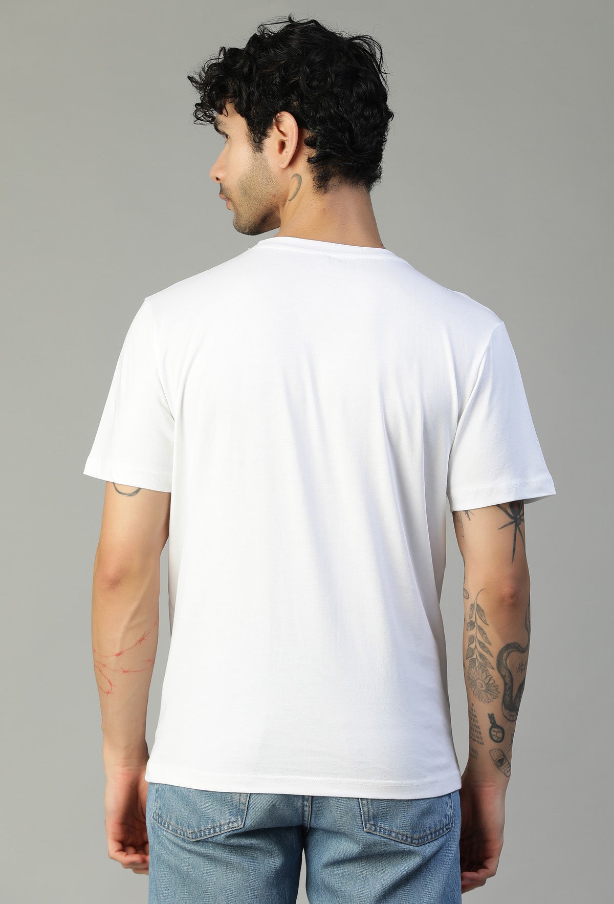 Minimal NYC Text Printed White Regular Fit T-Shirt