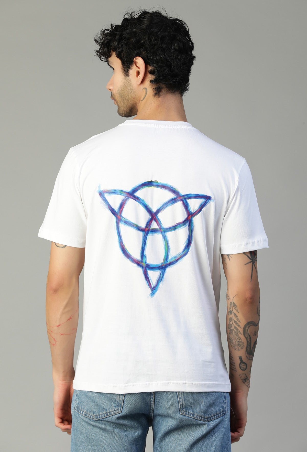 Regular Fit Led zeppelin Graphic Printed T-Shirt White