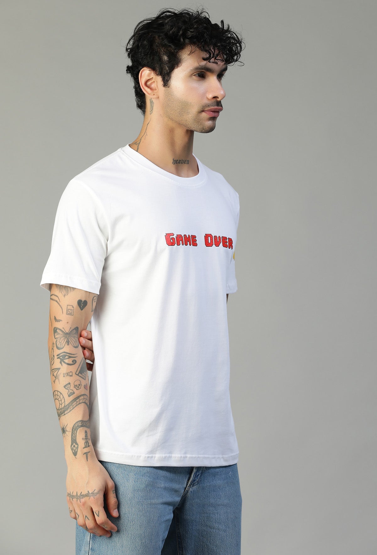Pacman Gameover Regular Fit Printed T-Shirt White