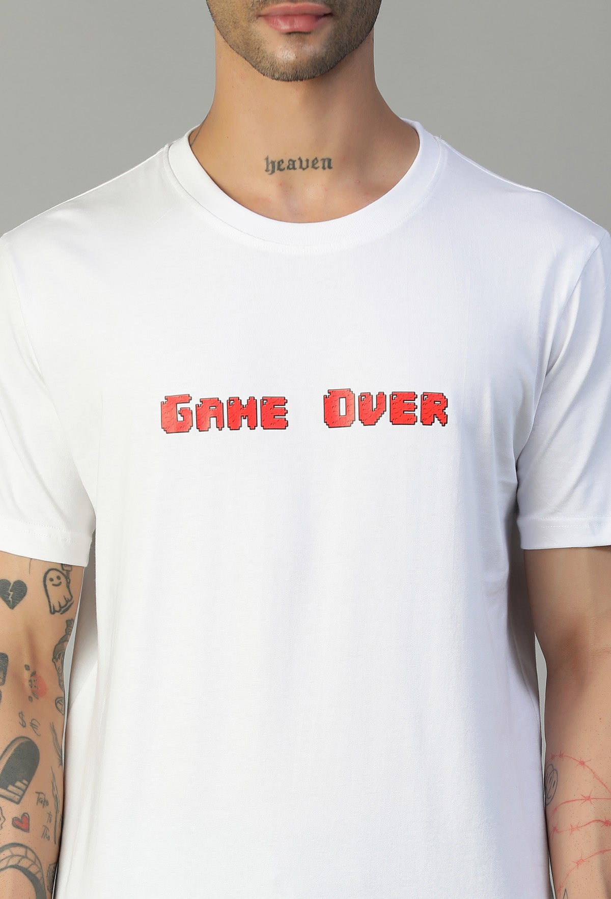Pacman Gameover Regular Fit Printed T-Shirt White