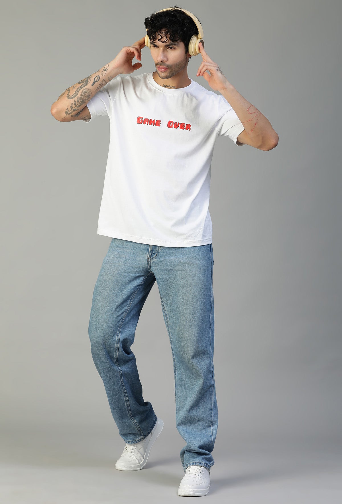 Pacman Gameover Regular Fit Printed T-Shirt White