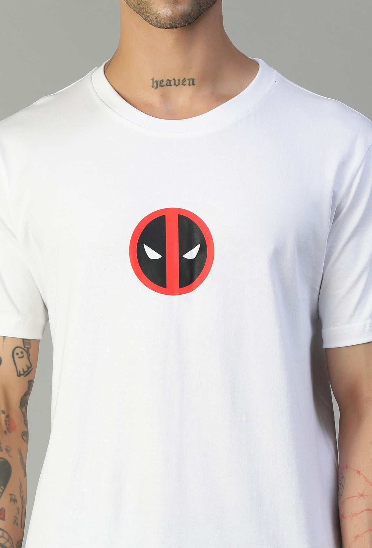 Regular Fit Deadpool Printed T-Shirt White