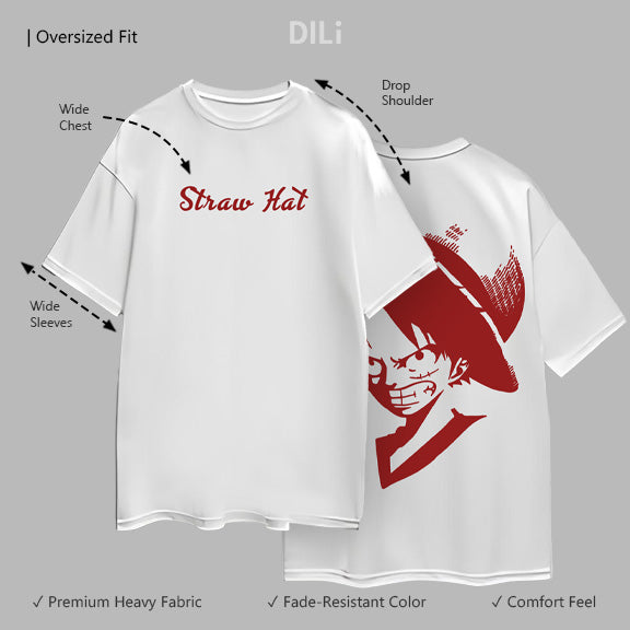Printed Premium One piece Pure Cotton Oversized White T-shirt