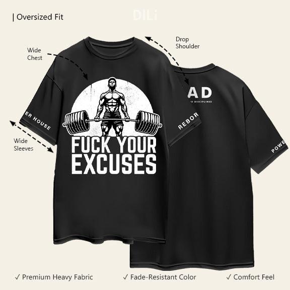 MAD Printed Premium Pure Cotton Oversized Black T-shirt