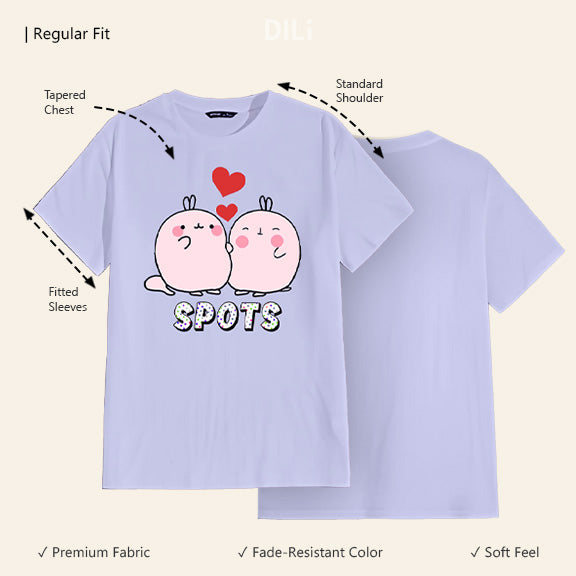 Regular Fit T-Shirt Cute Design Printed Lavender