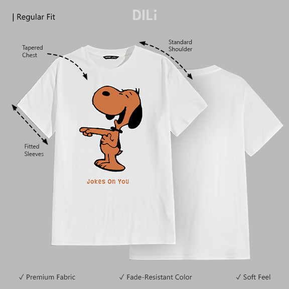 Laughing Dog Design Printed Regular Fit T-Shirt White