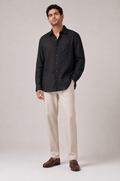 Black oversize shirt for men