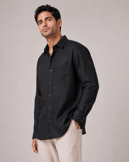 Black oversize shirt for men