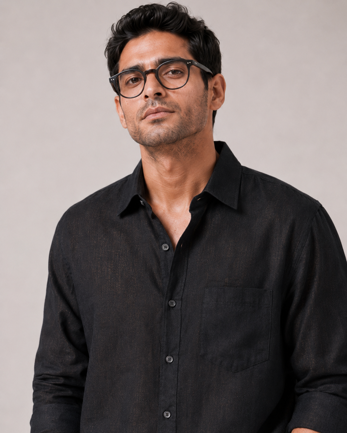 Black oversize shirt for men