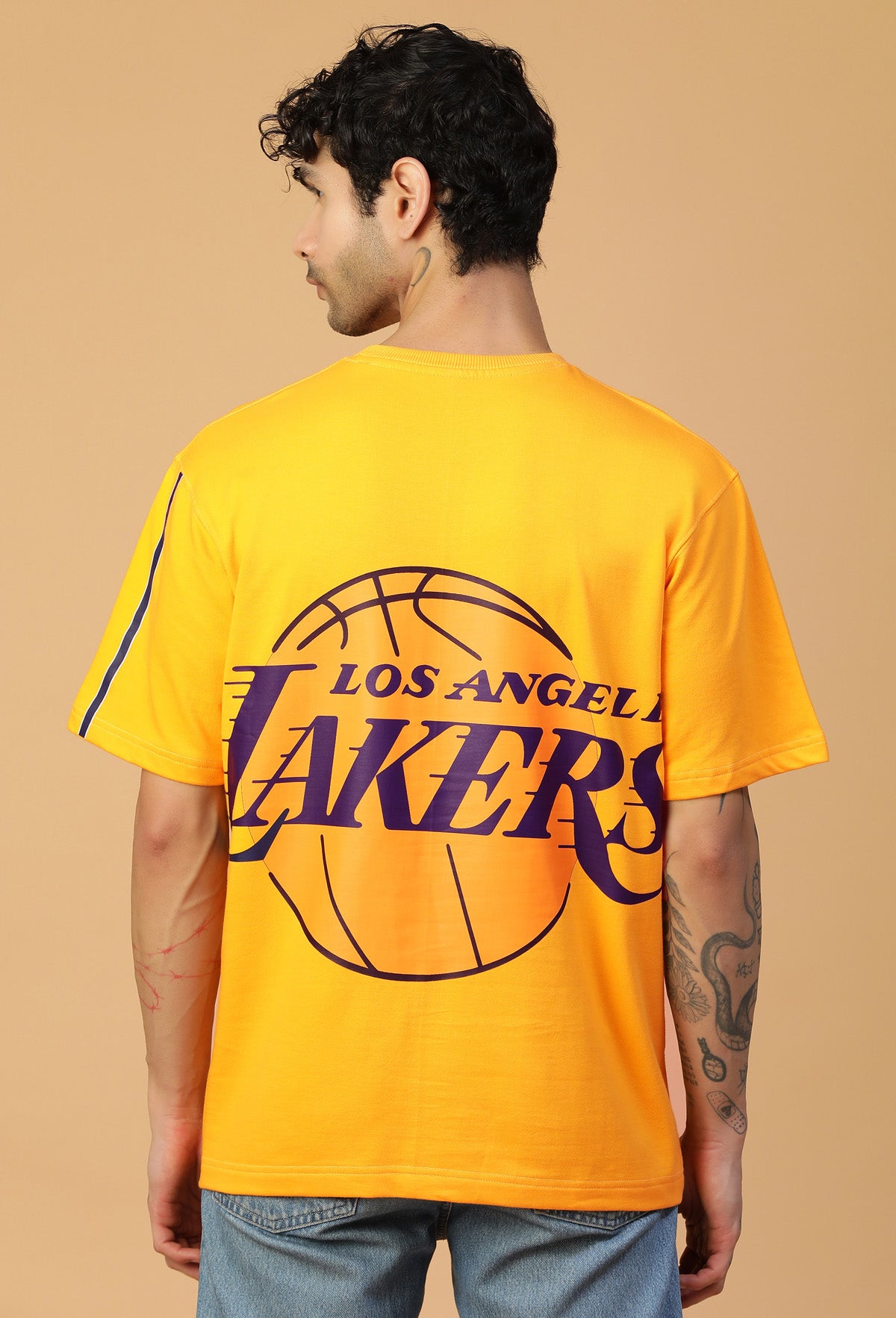 Lakers 77 Fan Tee Mustered Pure Cotton Oversized T-shirt.