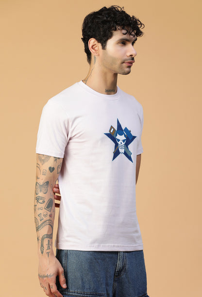 Regular Fit One piece Anime Design Lavender T-Shirt