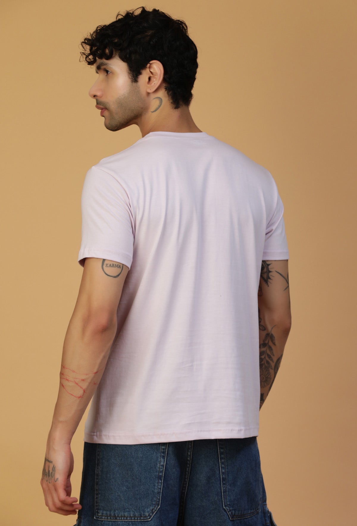 Regular Fit One piece Anime Symbol Lavender T-Shirt.