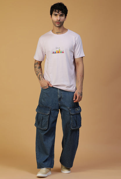Text Graphic Orlando Regular Fit Printed T-Shirt Lavender