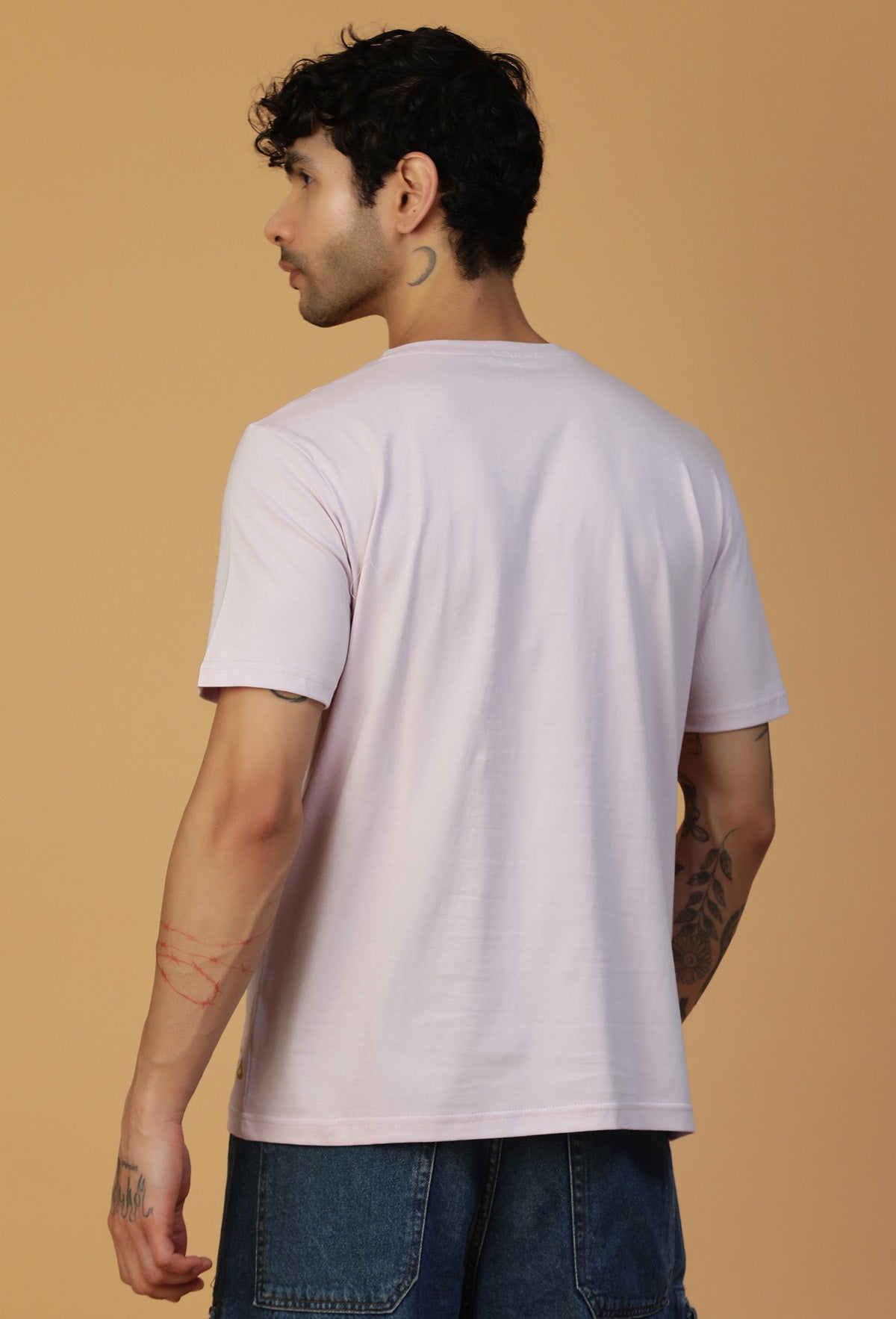 Regular Fit One piece Anime Crew Symbol Lavender T-Shirt.