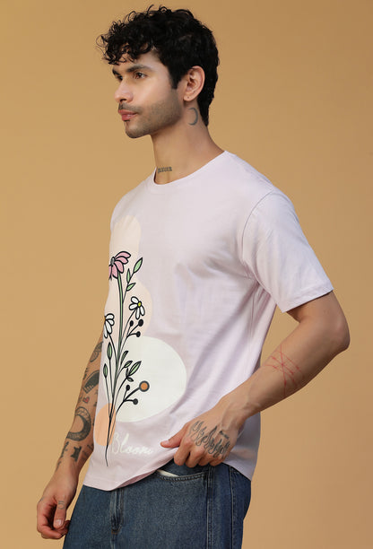 Regular Fit Unique Floral Lavender T-Shirt