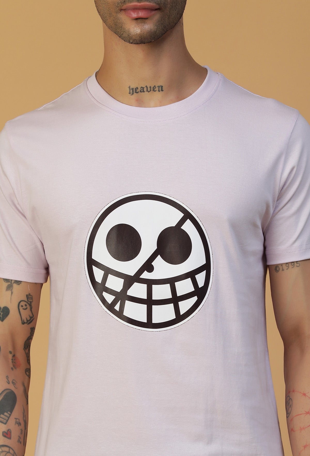 Regular Fit One piece Pirate Crew Symbol Lavender T-Shirt.
