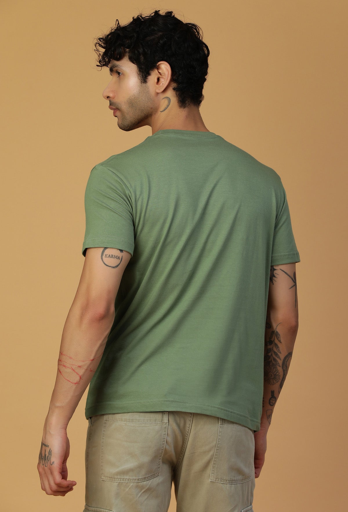 Anime Design Zoro Olive Regular Fit T-Shirt.